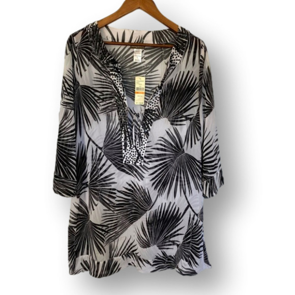 050. Tommy Bahama Palm Cover Up / Tunic - Picture 2 of 8